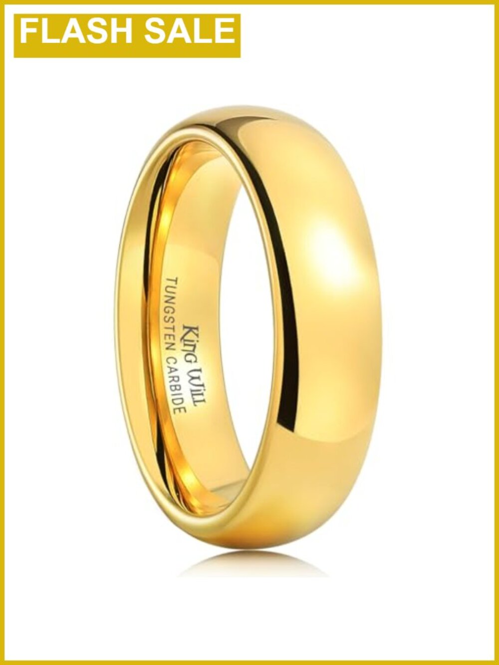Tungsten Carbide Wedding Band Domed Polished Finish Comfort Fit Ring
